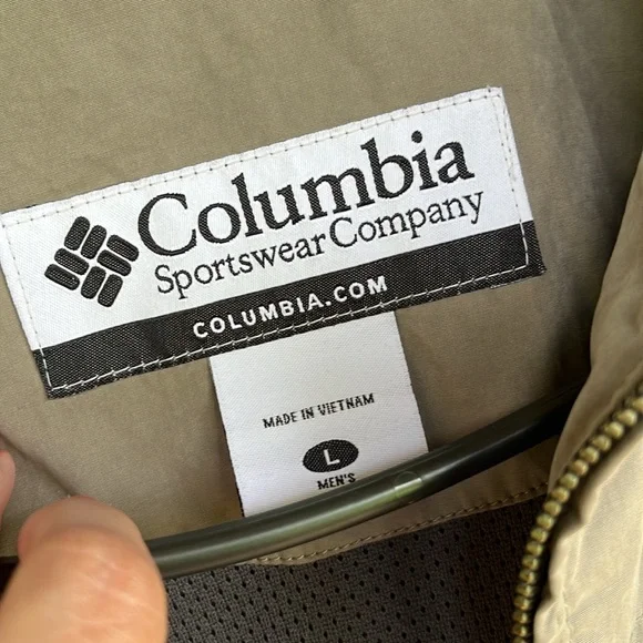 Columbia Tan Windbreaker Lightweight Jacket size large - Picture 3 of 9